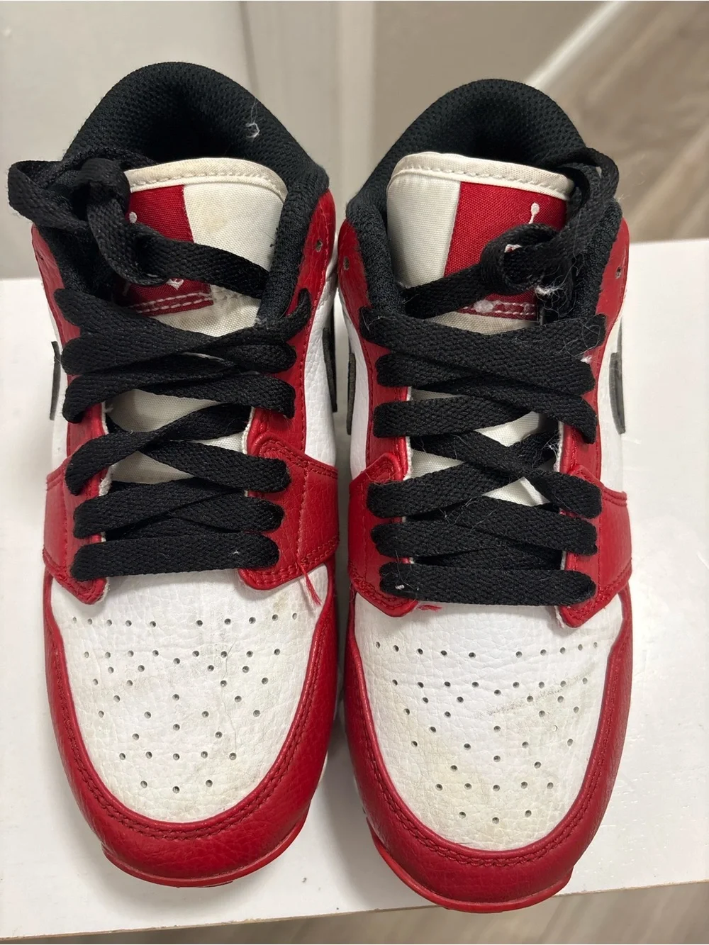 Nike Red White Black Cleat Sneakers